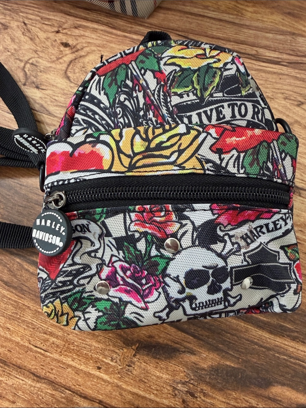 Harley-Davidson Floral Skull Mini Backpack - Multicolor